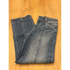 F4‎ Talbots Classic Jean Trouser Medium Wash Wide Leg Seamed Denim Jeans 0P